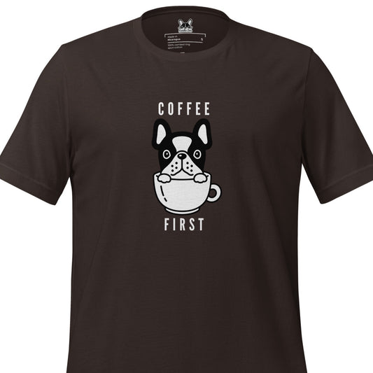 Coffee First Frenchie Short Sleeve T-shirt