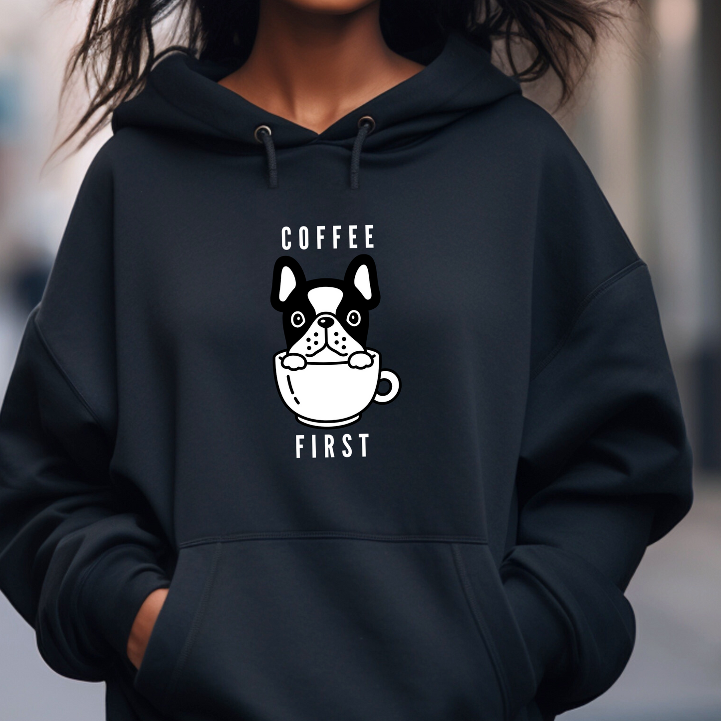 Coffee First Frenchie Unisex Hoodie