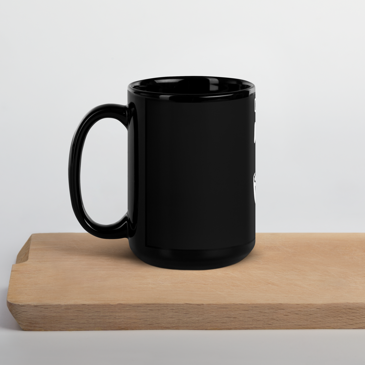 Coffee First Black Glossy Mug