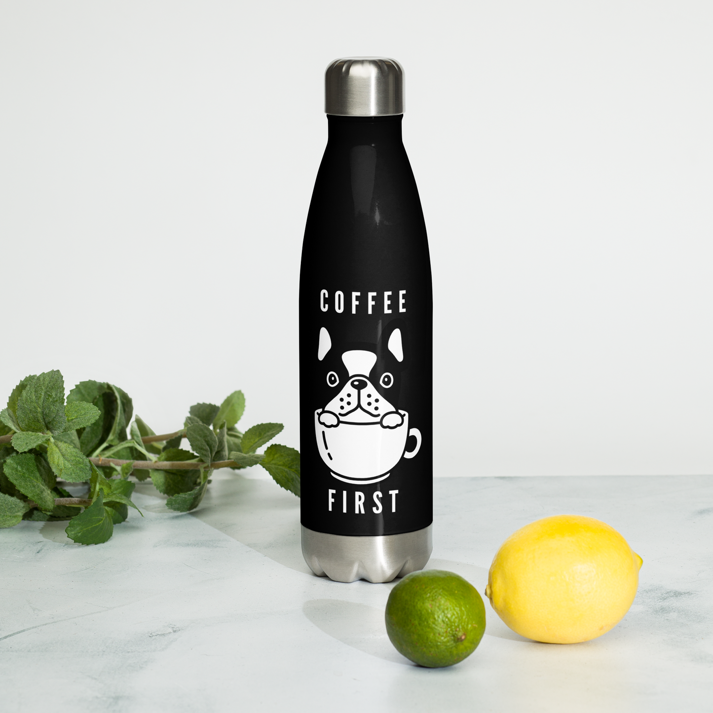 Coffee First Frenchie Stainless Steel Water Bottle