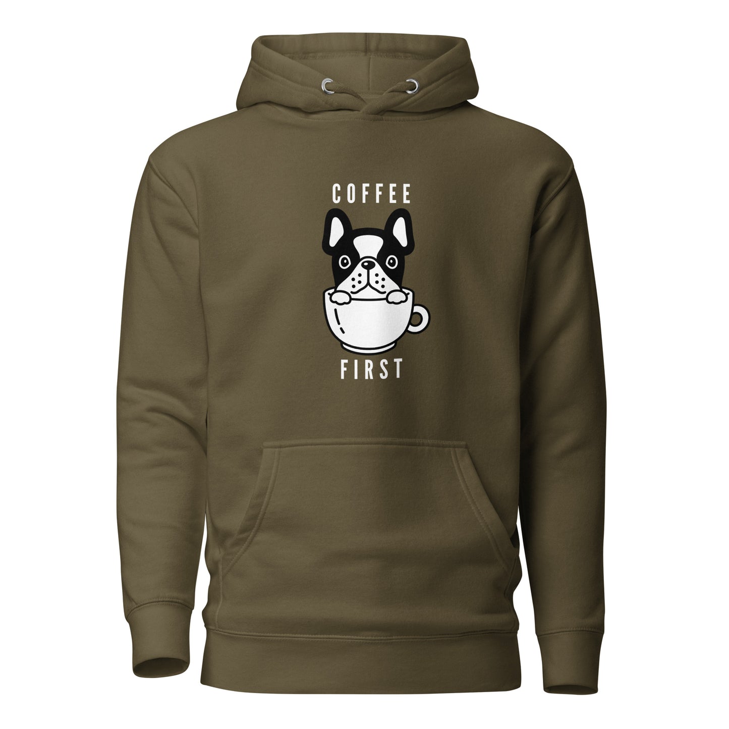 Coffee First Frenchie Unisex Hoodie