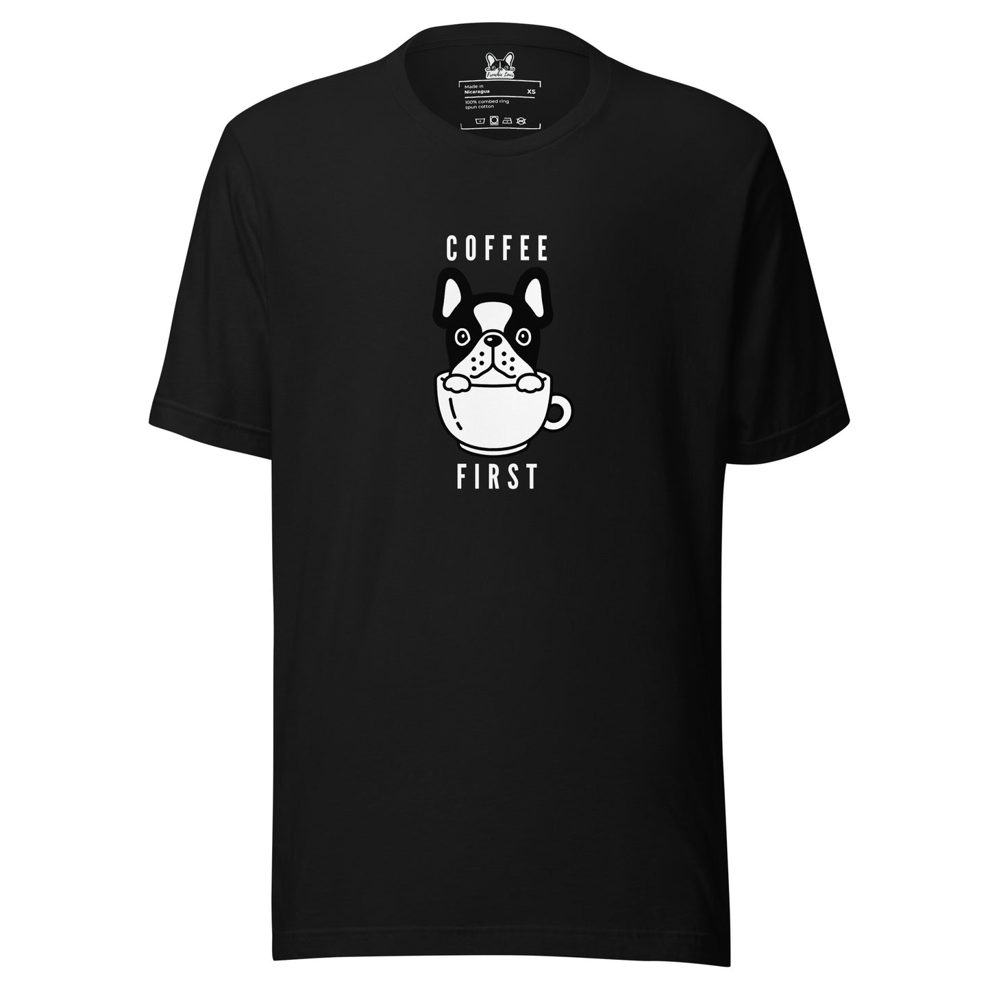 Coffee First Frenchie Short Sleeve T-shirt